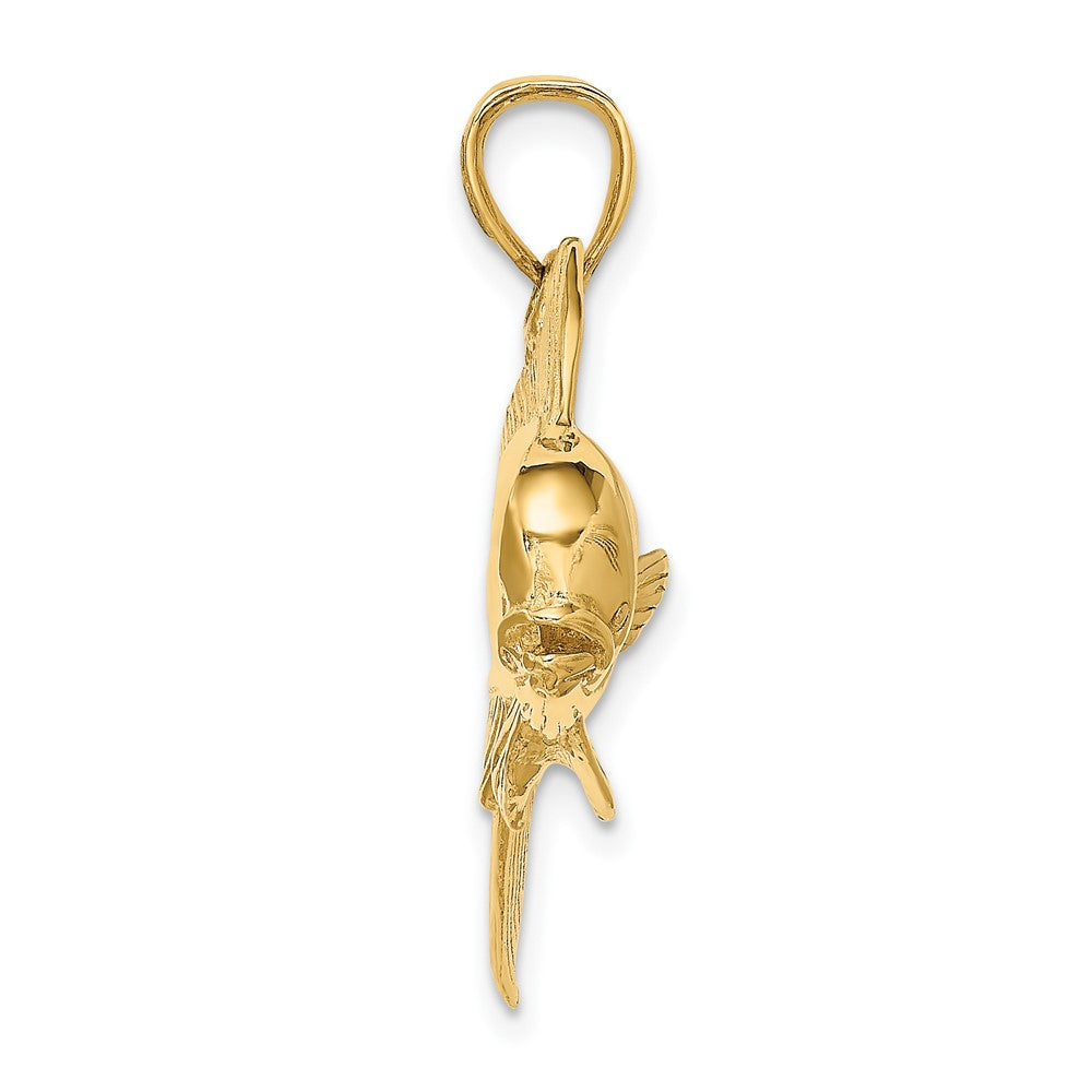 10k Yellow Gold 43.4 mm 2-D Male Dorado (Mahi-Mahi) Charm (6.45 grams)