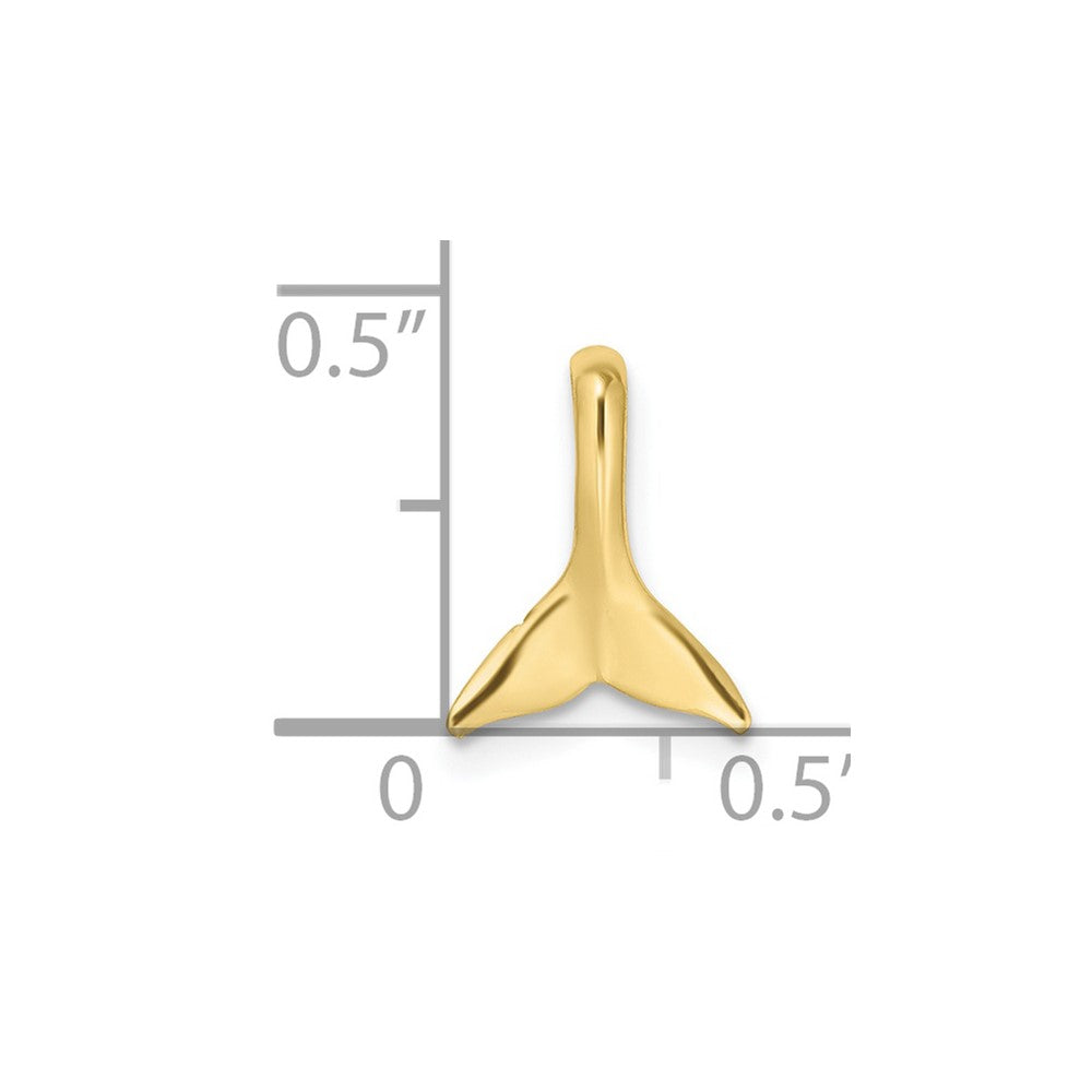 10k Yellow Gold 9.3 mm Mini Whale Tail Chain Slide (0.4 grams)
