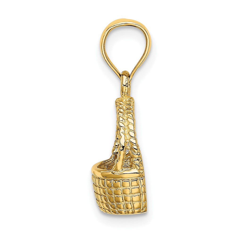 10k Yellow Gold 10.4 mm 2-D Flat Back Basket Charm (1.49 grams)