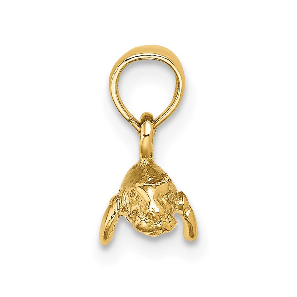 10k Yellow Gold 12.85 mm 3-D Polished Mini Manatee Charm (1.15 grams)