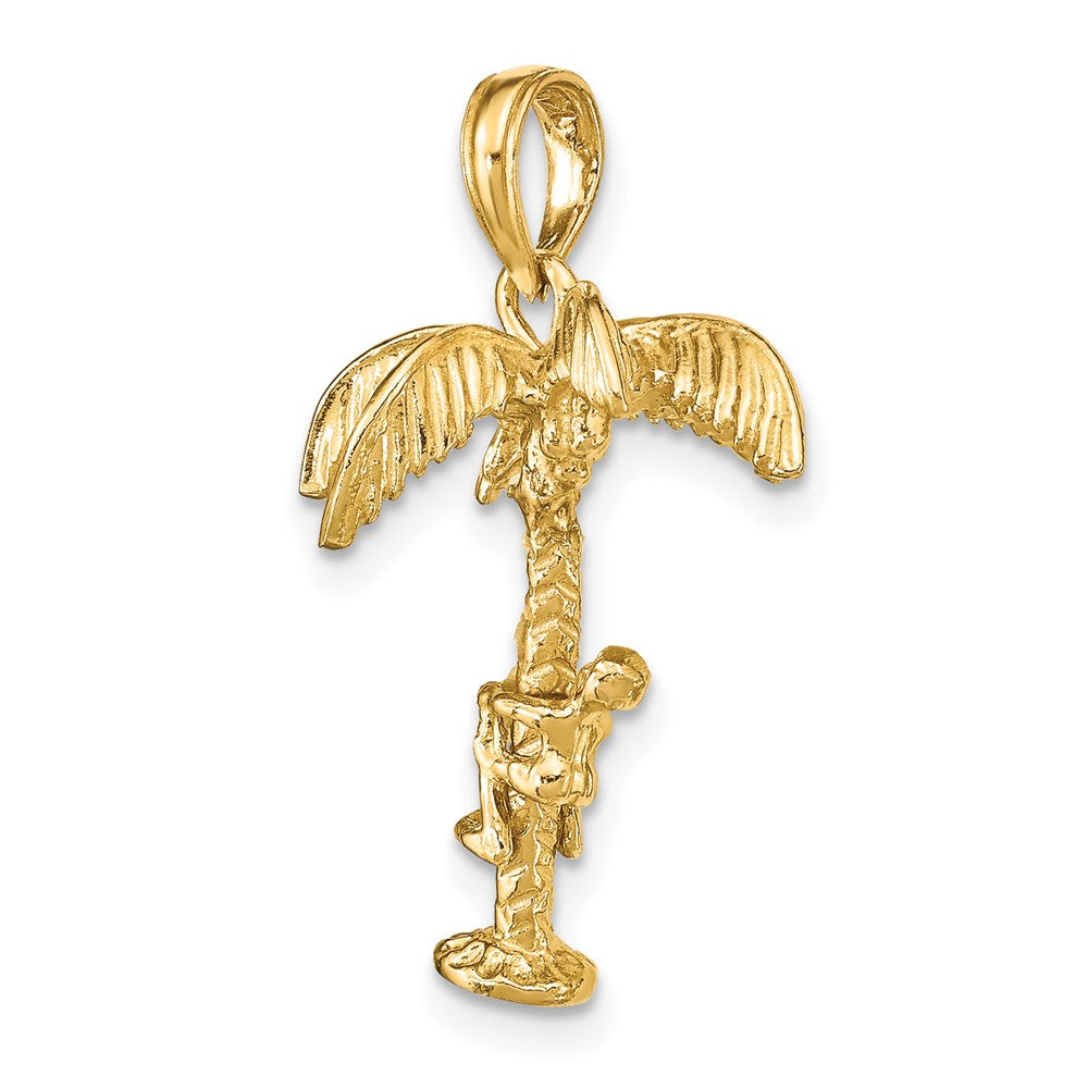 10k Yellow Gold 15.9 mm 3-D Palm Tree W/Moveable Man Charm (2.34 grams)