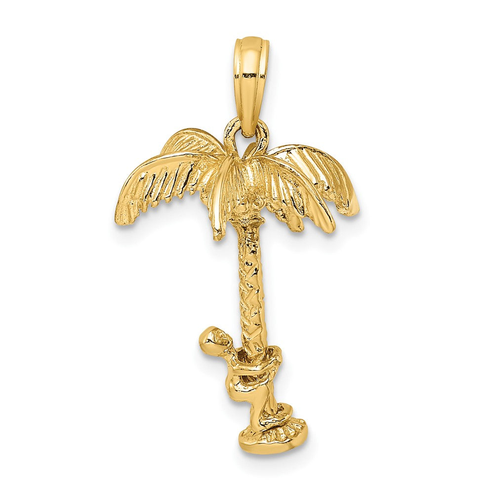 10k Yellow Gold 15.9 mm 3-D Palm Tree W/Moveable Man Charm (2.34 grams)