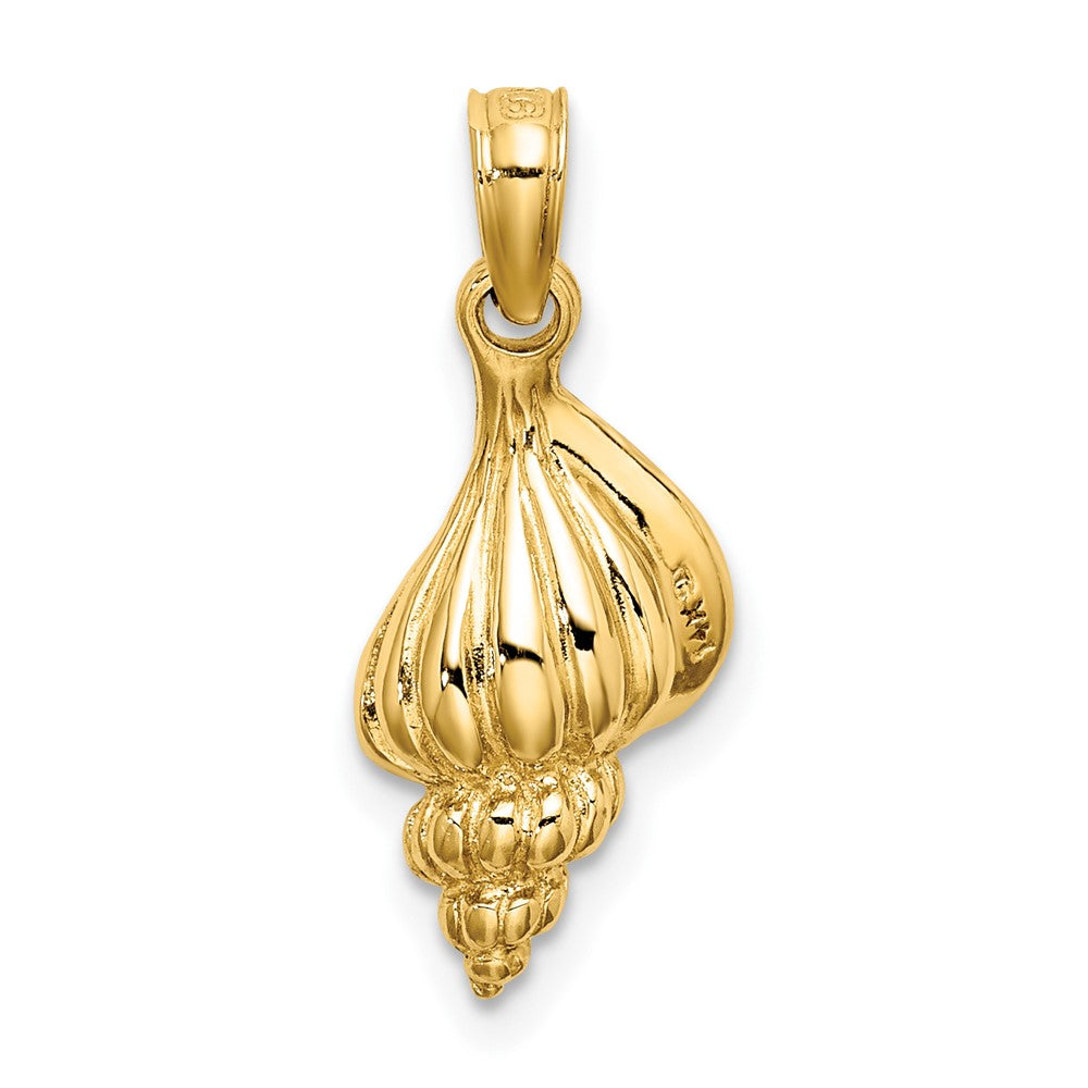 10k Yellow Gold 8.5 mm 3-D Mini Precious Wentletrap Shell Charm (1.43 grams)