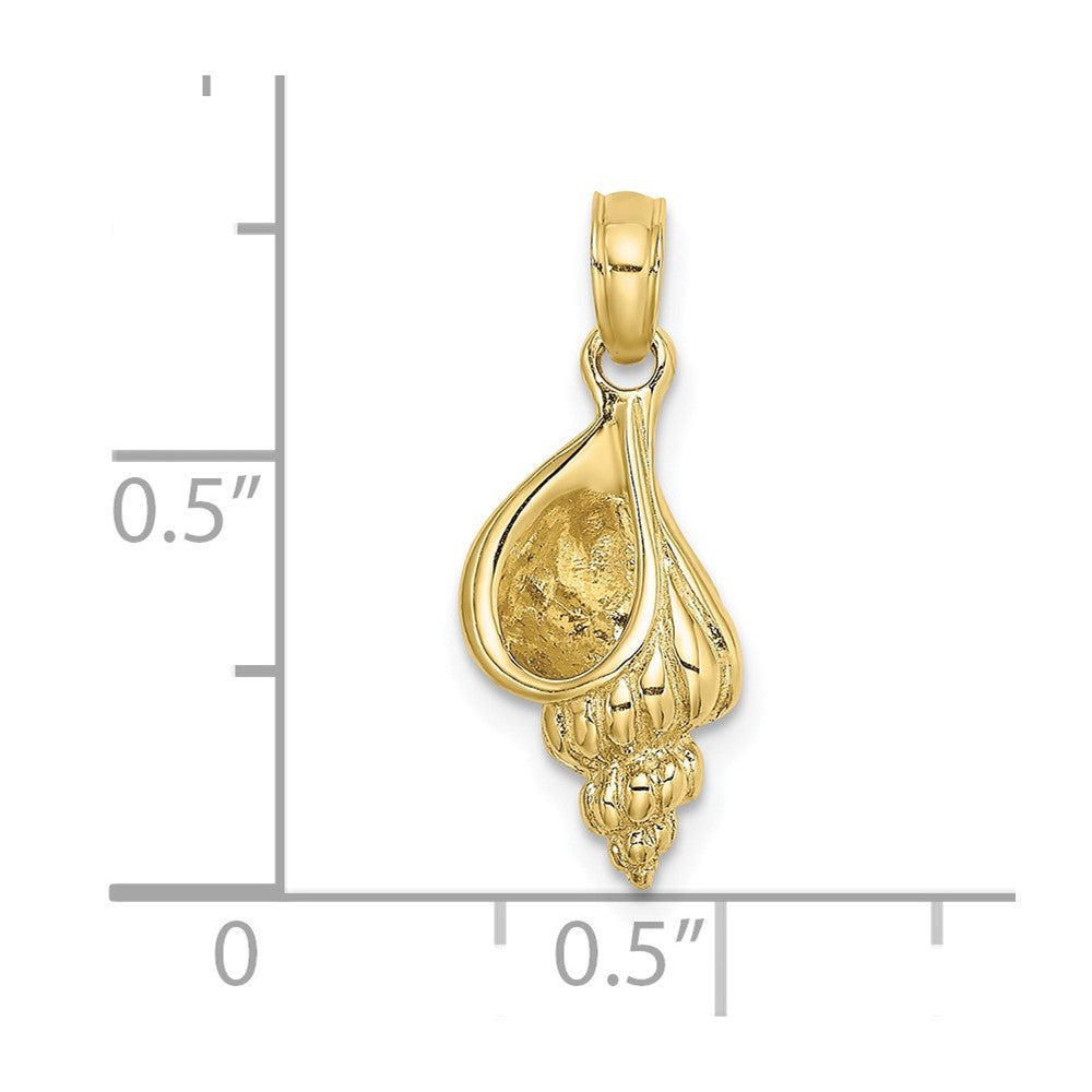 10k Yellow Gold 8.5 mm 3-D Mini Precious Wentletrap Shell Charm (1.43 grams)