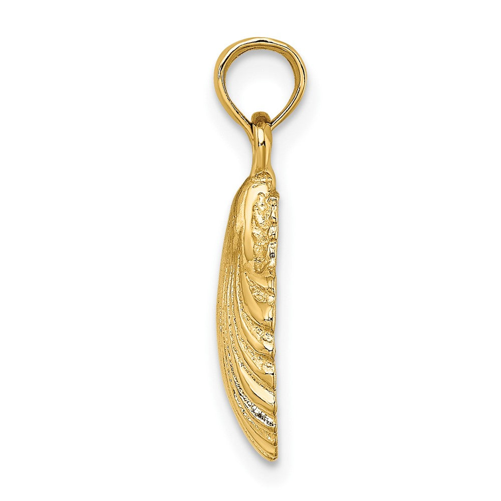 10k Yellow Gold 12.35 mm Polished Scallop Shell Charm (1.16 grams)