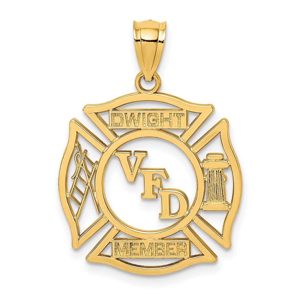 10k Yellow Gold 20.8 mm VFD DWIGHT MEMBER In Shield Charm (1.33 grams)