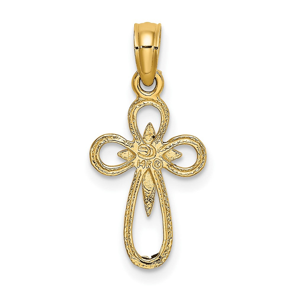 10k Yellow Gold 10 mm Cut-Out Cross w/ Small Interior Cross Charm (0.53 grams)