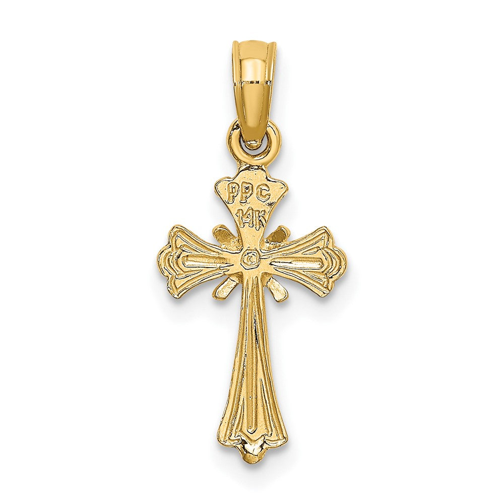 10k Yellow Gold 10 mm Engraved Small Cross w/ X Center Charm (0.55 grams)