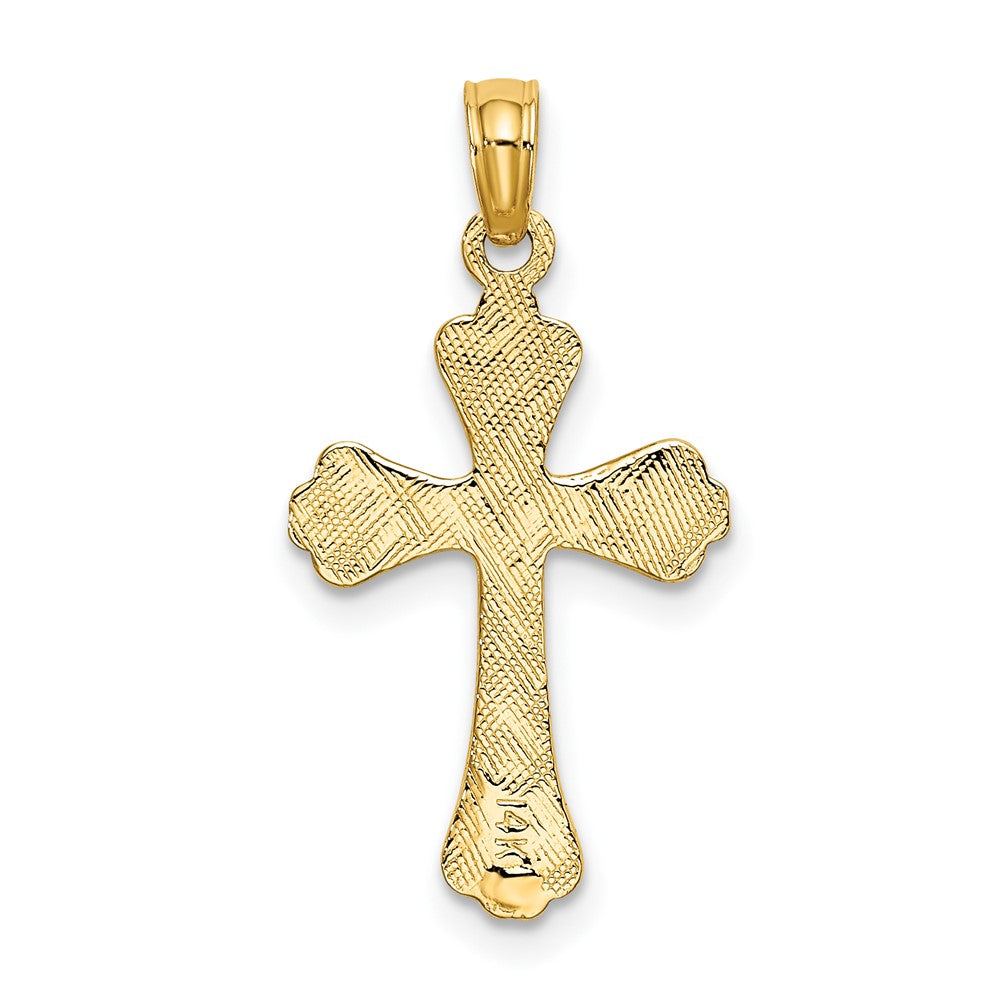 10k Yellow Gold 13 mm Polished Engraved Cross Charm (0.78 grams)