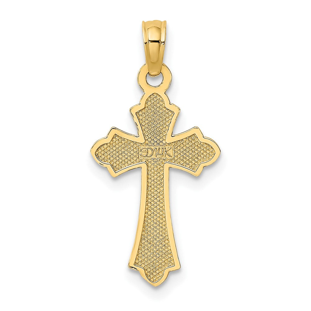 10k Yellow Gold 12 mm Polished Cross w/ Heart Charm (0.67 grams)