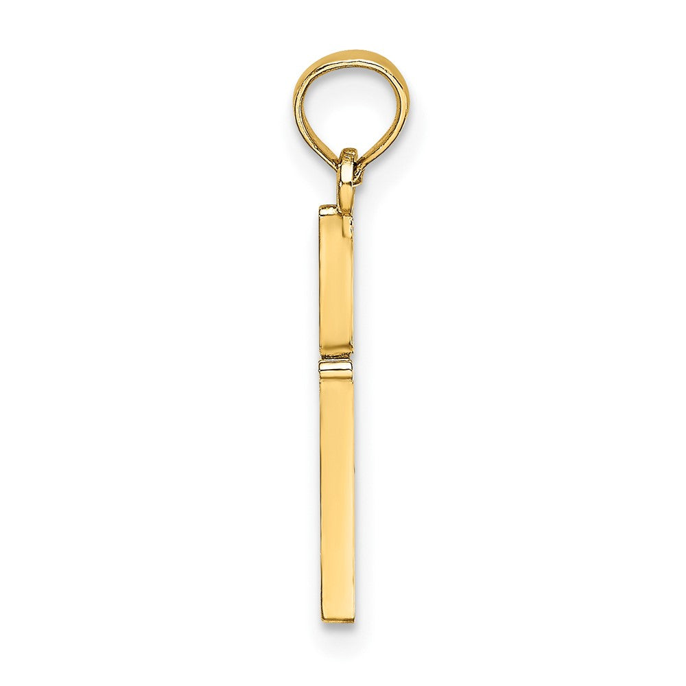 10k Yellow Gold 12 mm D/C Polished Cross Charm (0.47 grams)