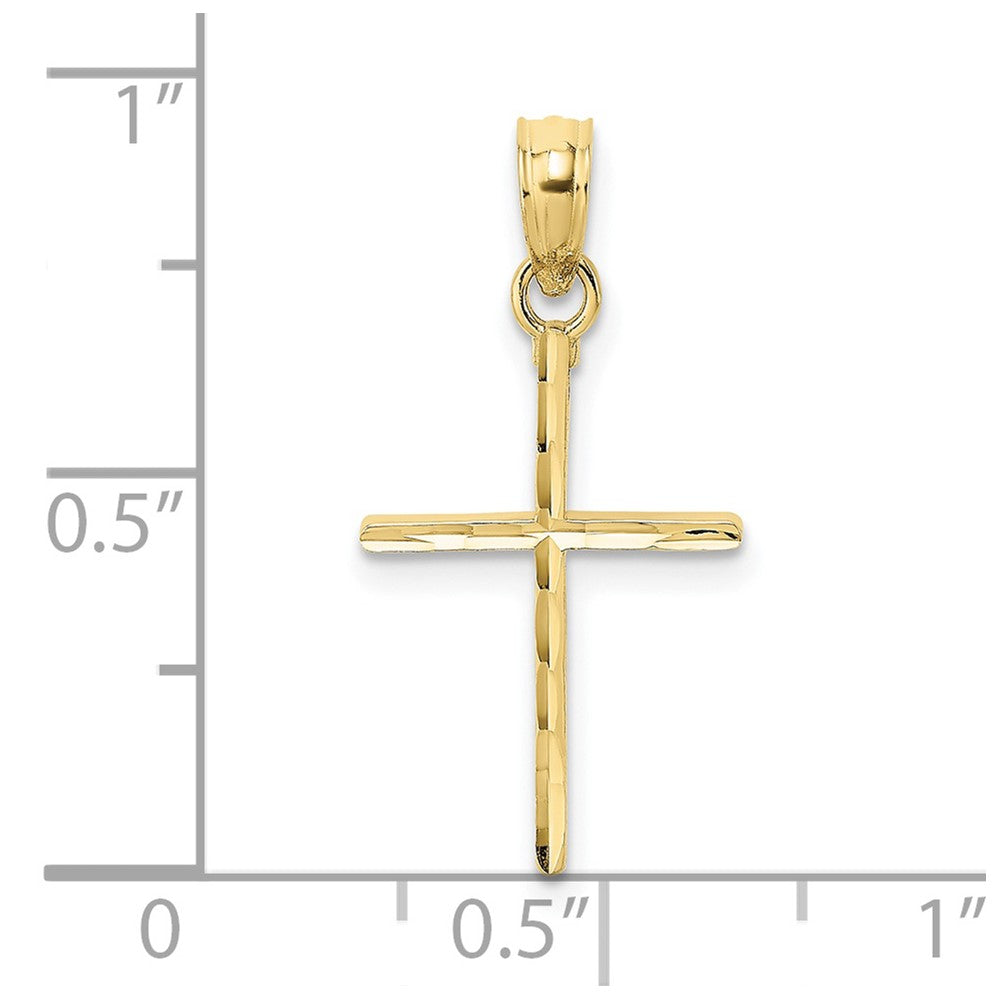 10k Yellow Gold 12 mm D/C Polished Cross Charm (0.47 grams)