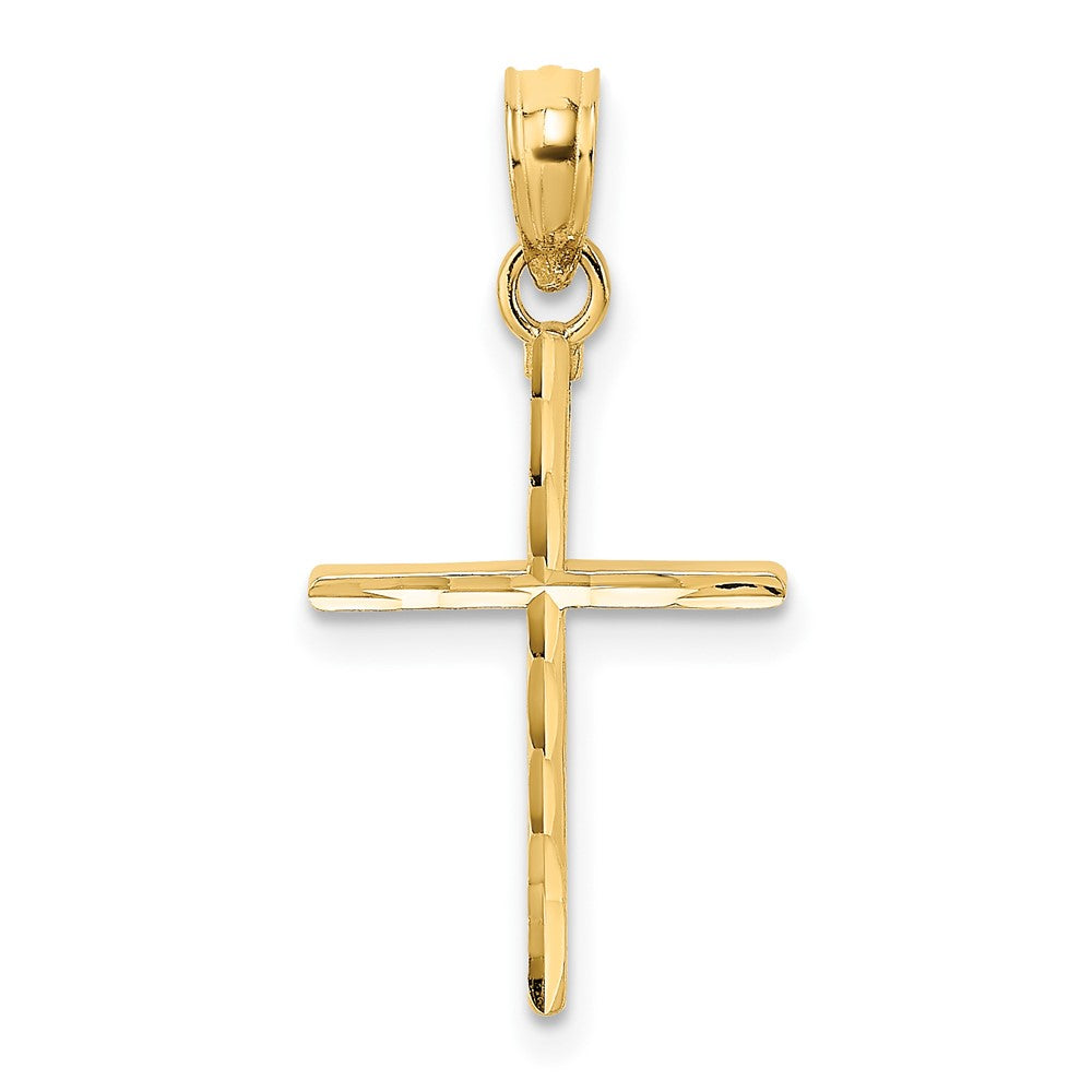 10k Yellow Gold 12 mm D/C Polished Cross Charm (0.47 grams)