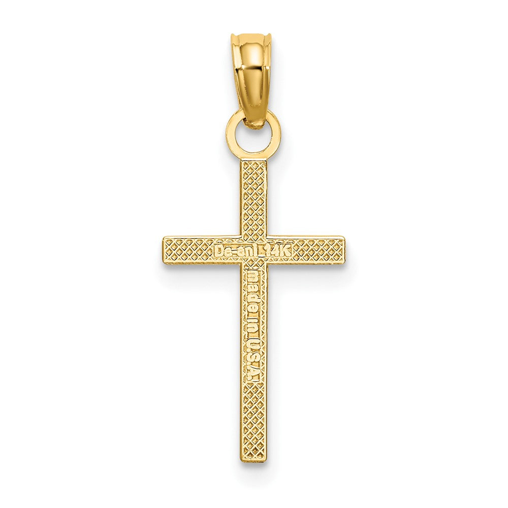 10k Yellow Gold 10 mm Polished Small Cross Charm (0.32 grams)