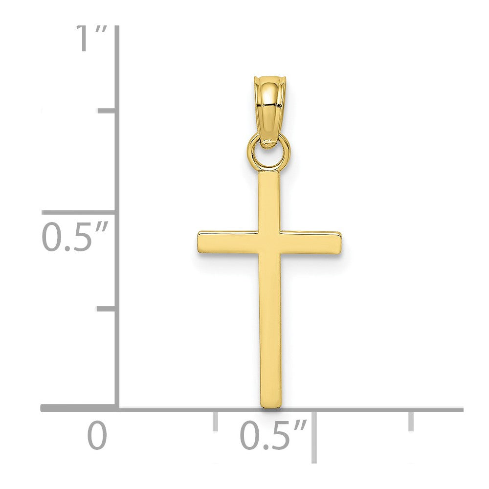 10k Yellow Gold 10 mm Polished Small Cross Charm (0.32 grams)