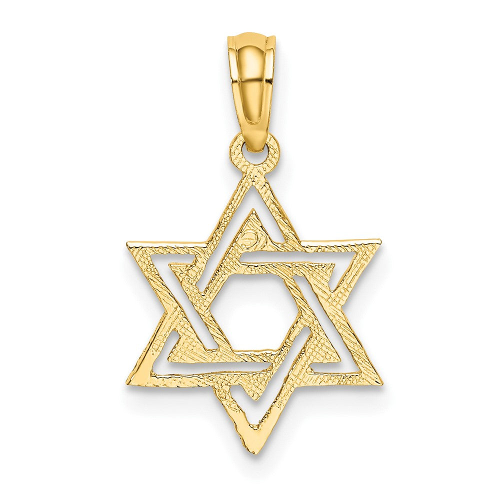 10k Yellow Gold 12 mm Polished Star Of David Charm (0.44 grams)