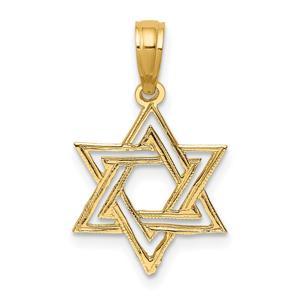 10k Yellow Gold 12 mm Polished Star Of David Charm (0.44 grams)