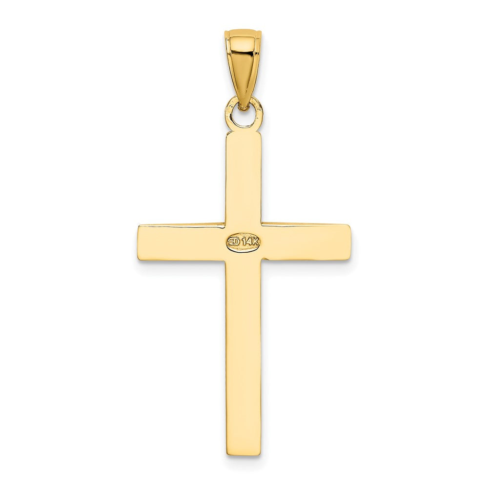 10k Yellow Gold 18 mm Polished Beveled Cross Charm (2.35 grams)