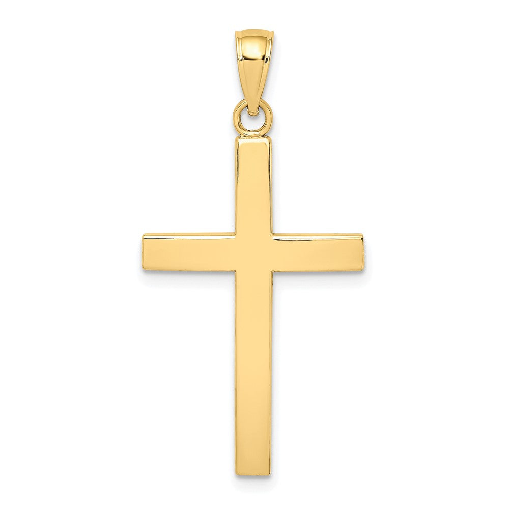 10k Yellow Gold 18 mm Polished Beveled Cross Charm (2.35 grams)