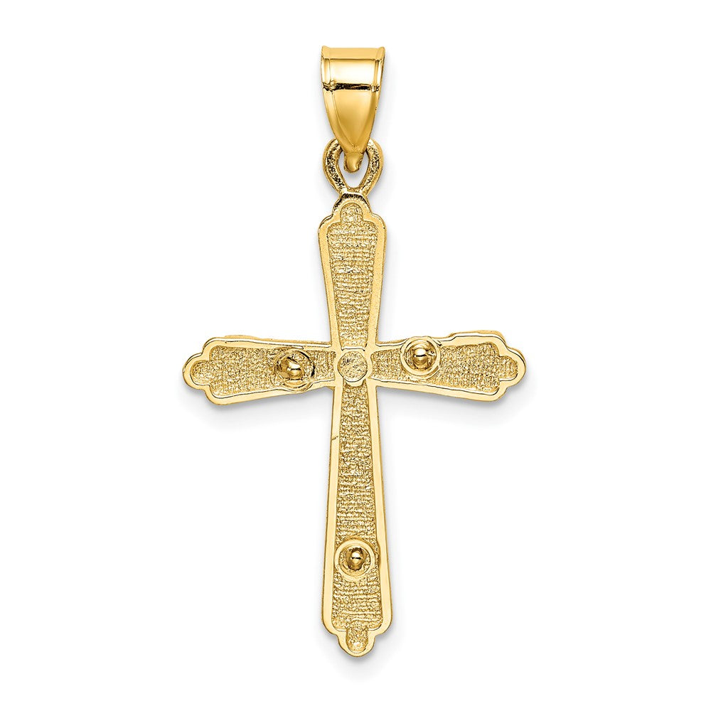 10k Yellow Gold 20 mm Textured Jesus Crucifix Charm (1.47 grams)