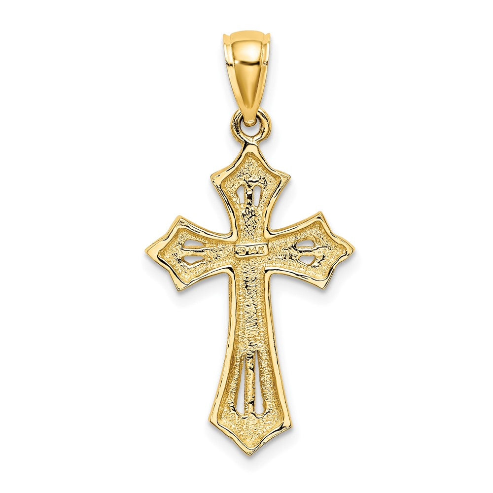 10k Yellow Gold 15 mm Beaded Cross Charm (1.74 grams)