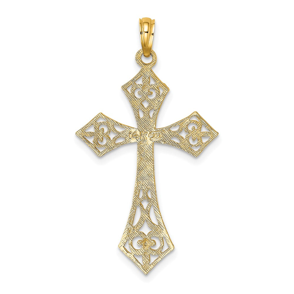 10k Yellow Gold 21 mm Filigree Cross Charm (1.12 grams)