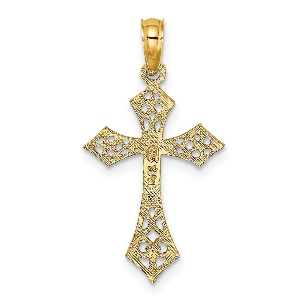 10k Yellow Gold 14 mm Filigree Cross Charm (0.56 grams)