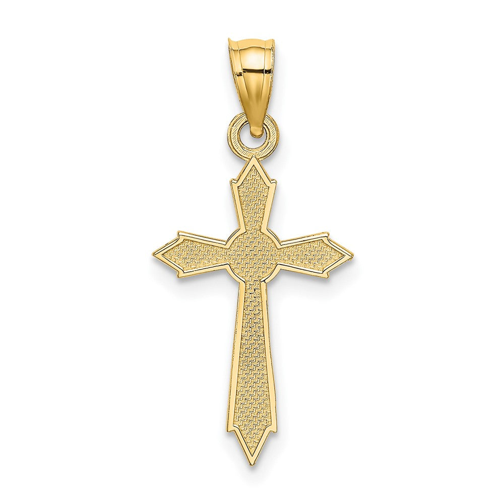 10k Yellow Gold 12 mm w/ Engraved Edges Cross Charm (0.52 grams)