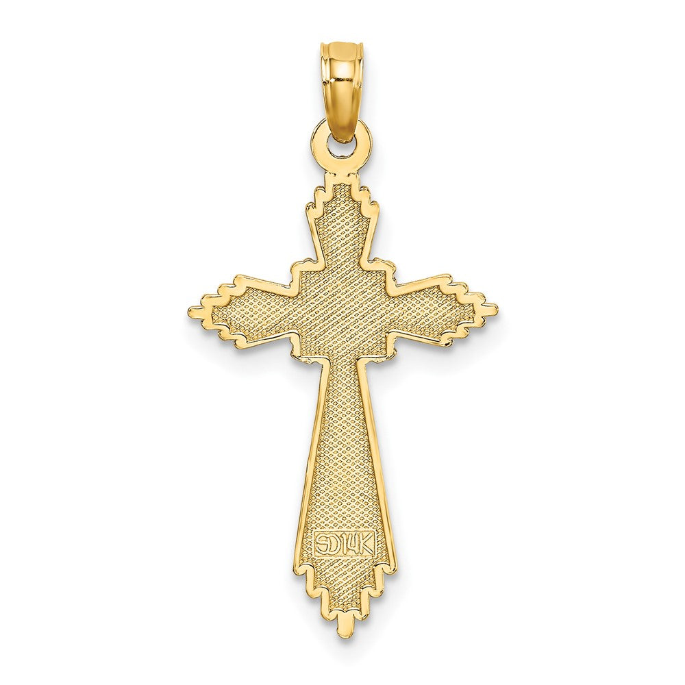 10k Yellow Gold 16 mm Fancy D/C Cross Charm (0.8 grams)