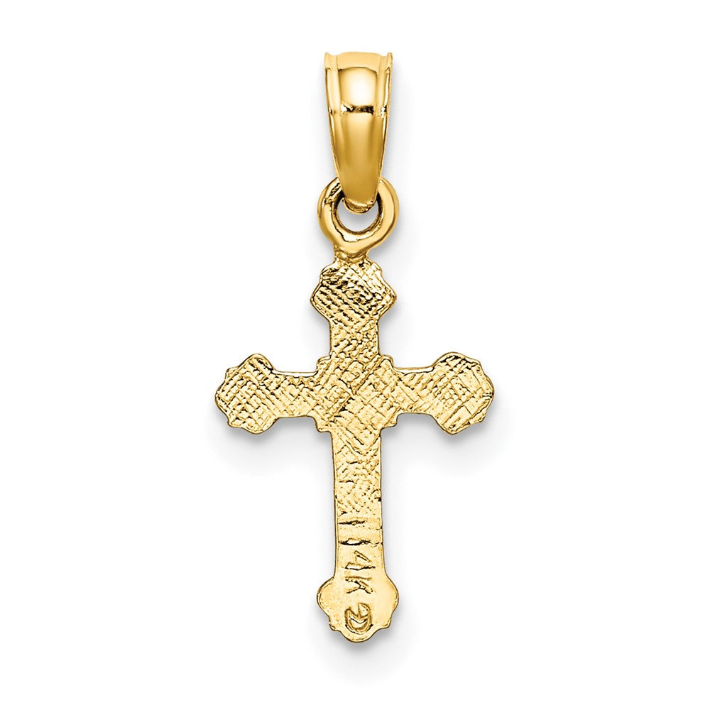 10k Yellow Gold 9 mm Mini Jesus Crucifix W/ Fancy Tips Charm (0.25 grams)