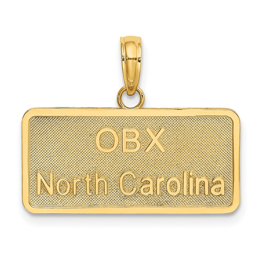 10k Yellow Gold 23.35 mm OBX NORTH CAROLINA License Plate Charm (2.17 grams)