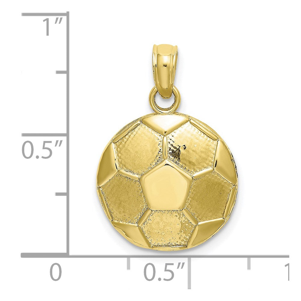 10k Yellow Gold 13 mm Engraveable Soccer Ball Charm (2.7 grams)