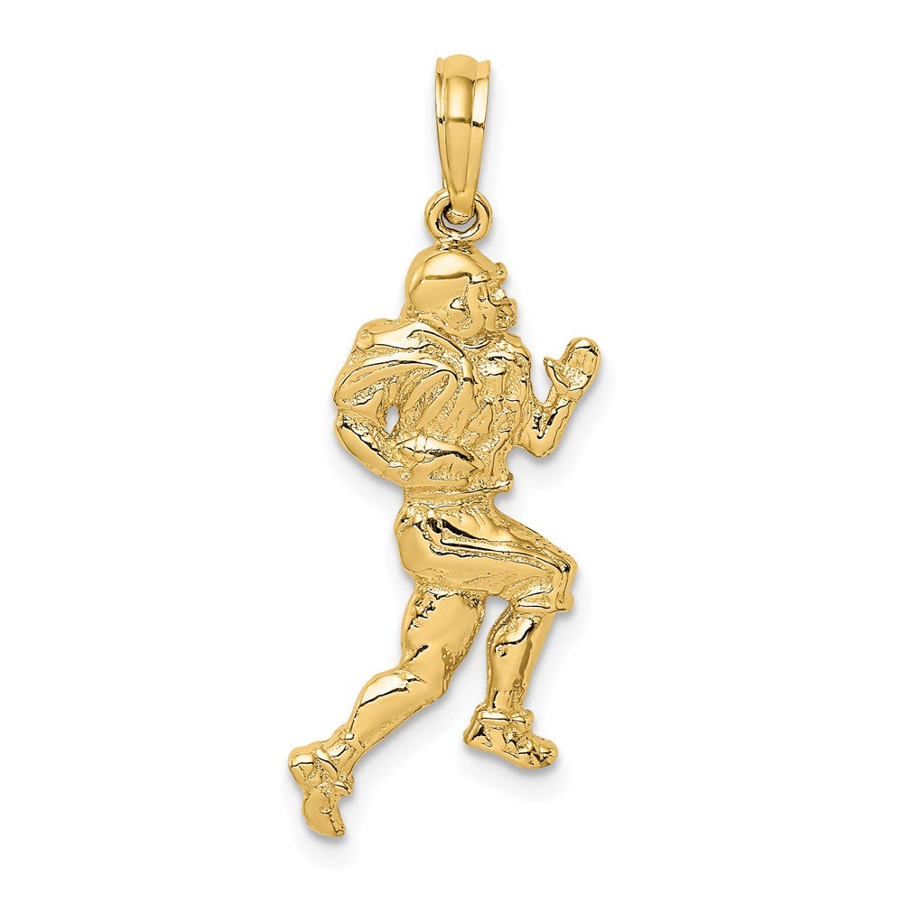 10k Yellow Gold 11.15 mm Polished Running Football Player Charm (1.83 grams)