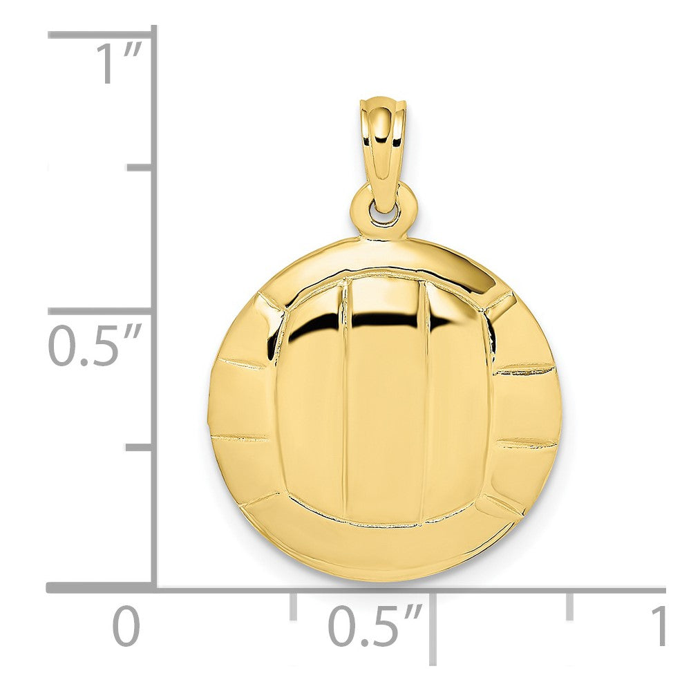 10k Yellow Gold 17.5 mm Polished VolleyBall Charm (1.79 grams)