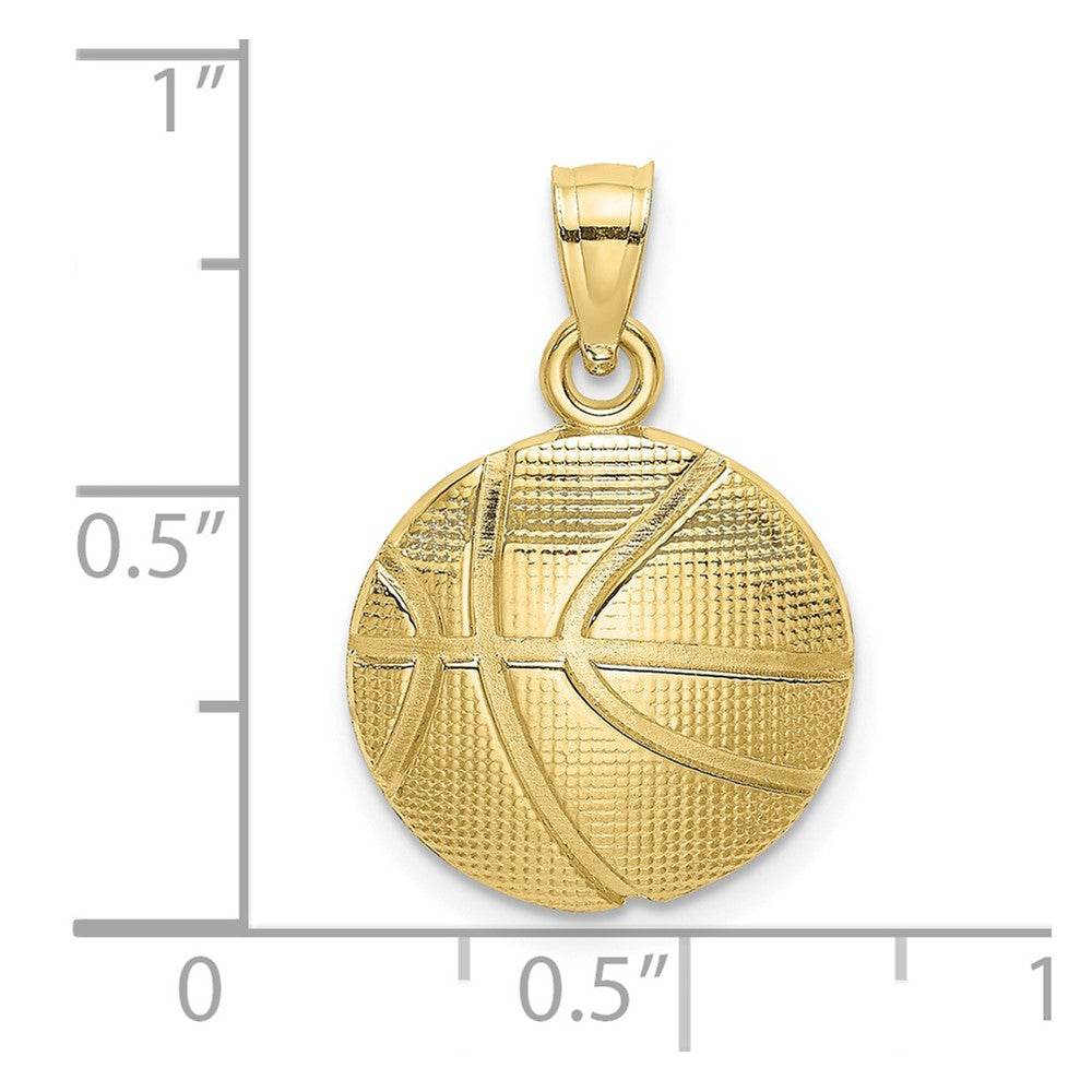 10k Yellow Gold 13.8 mm Textured Basketball Charm (1.06 grams)