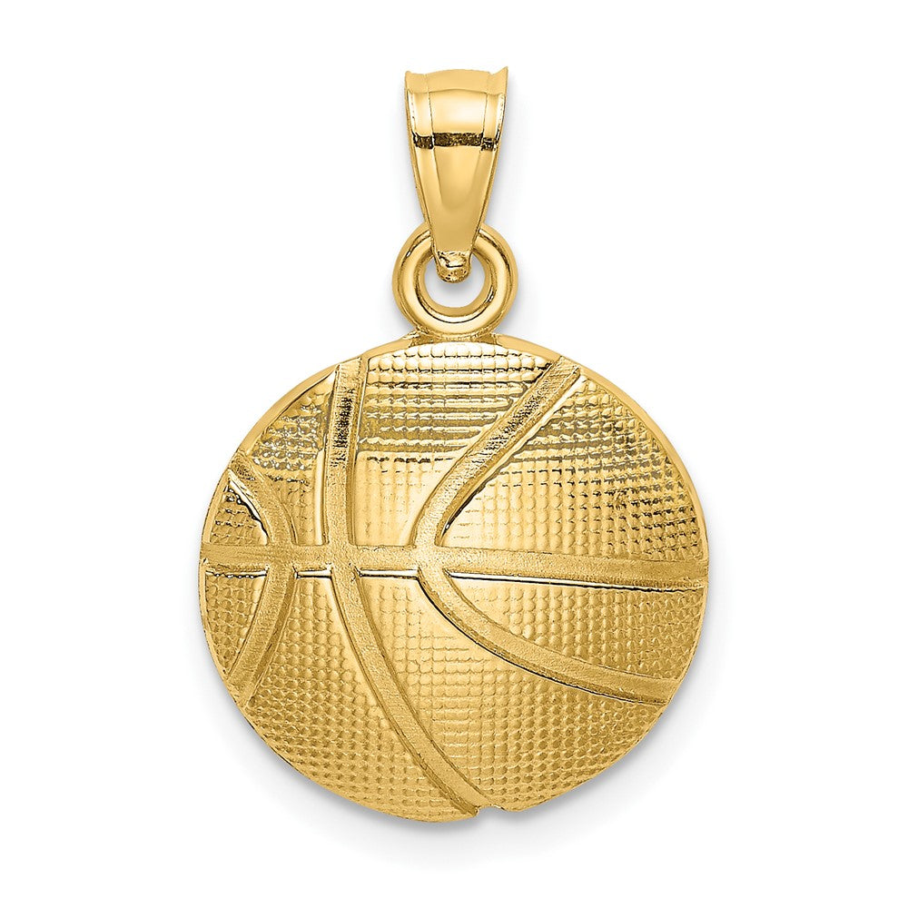 10k Yellow Gold 13.8 mm Textured Basketball Charm (1.06 grams)