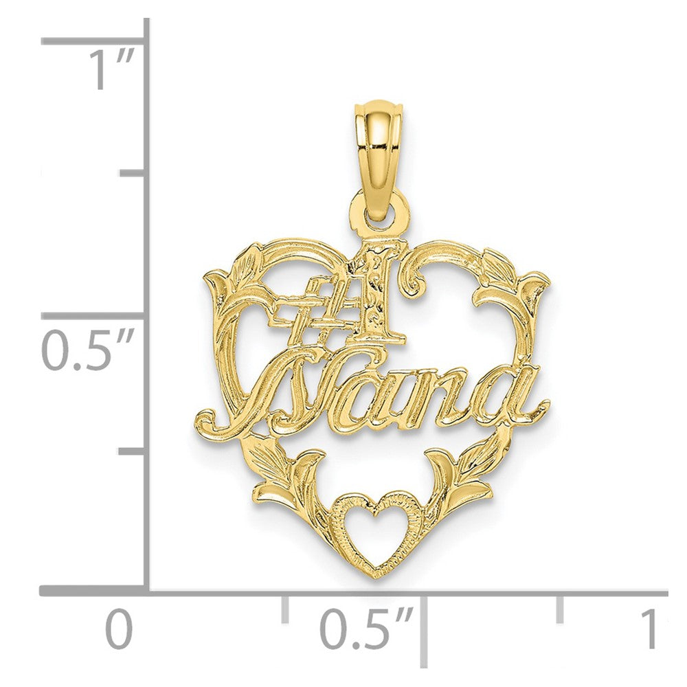 10k Yellow Gold 17.1 mm #1 NANA in Heart Charm (0.85 grams)