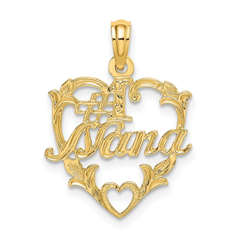 10k Yellow Gold 17.1 mm #1 NANA in Heart Charm (0.85 grams)