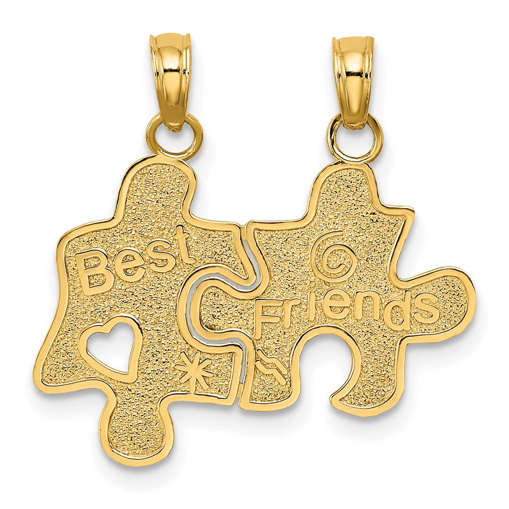 10k Yellow Gold 23.6 mm BEST FRIENDS Break-A-Part Puzzle Pieces Charm (1.41 grams)