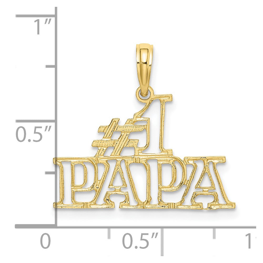 10k Yellow Gold 23.3 mm #1 PAPA Cut-out Charm (0.73 grams)