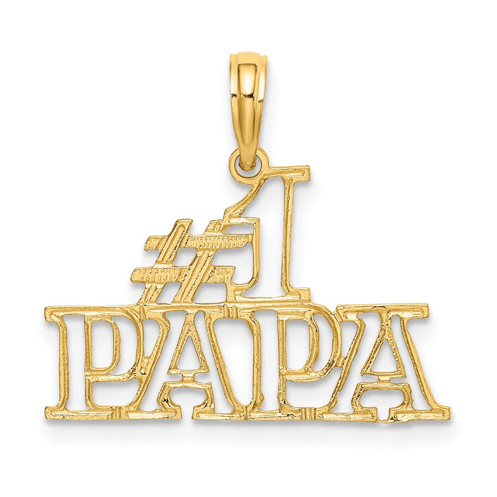 10k Yellow Gold 23.3 mm #1 PAPA Cut-out Charm (0.73 grams)