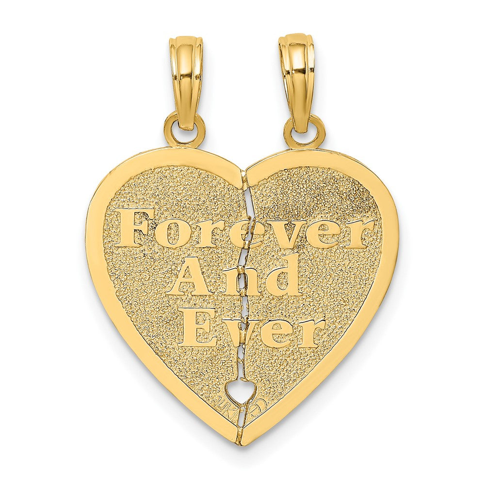 10k Yellow Gold 20.35 mm FOREVER AND EVER 2 Piece Break-A-Part Heart Charm (1.64 grams)