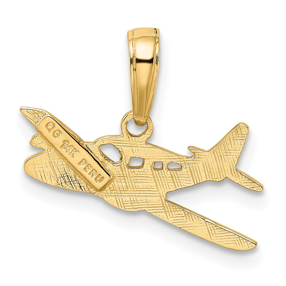 10k Yellow Gold 19 mm Cessna Plane Pendant (0.64 grams)