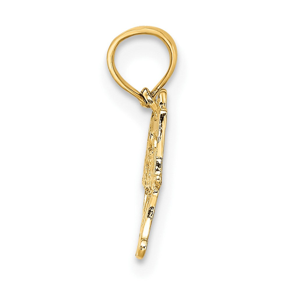 10k Yellow Gold 15.9 mm BASEBALL MOM Charm (0.5 grams)