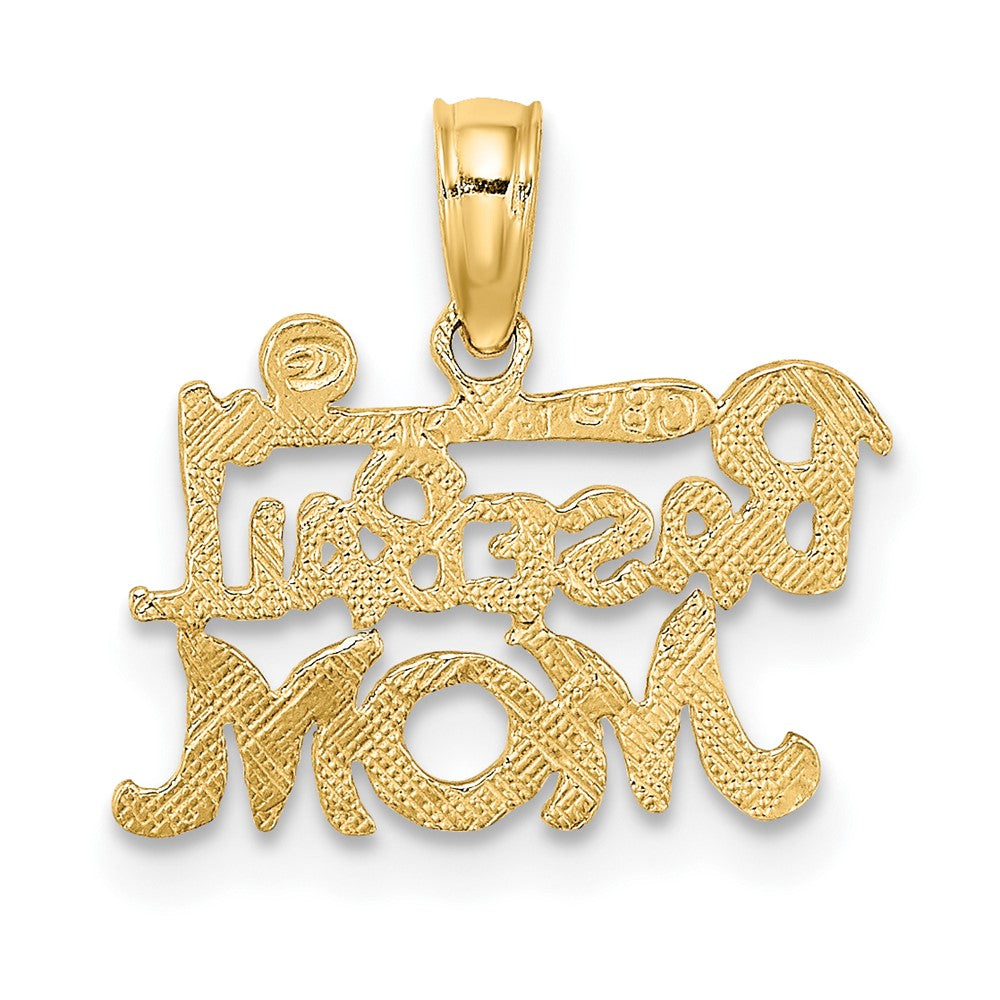 10k Yellow Gold 15.9 mm BASEBALL MOM Charm (0.5 grams)