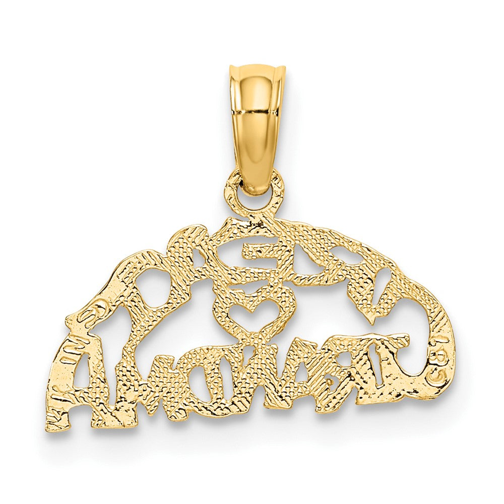 10k Yellow Gold 16.3 mm Block and Engraved GREAT GRANDMA Charm (0.53 grams)