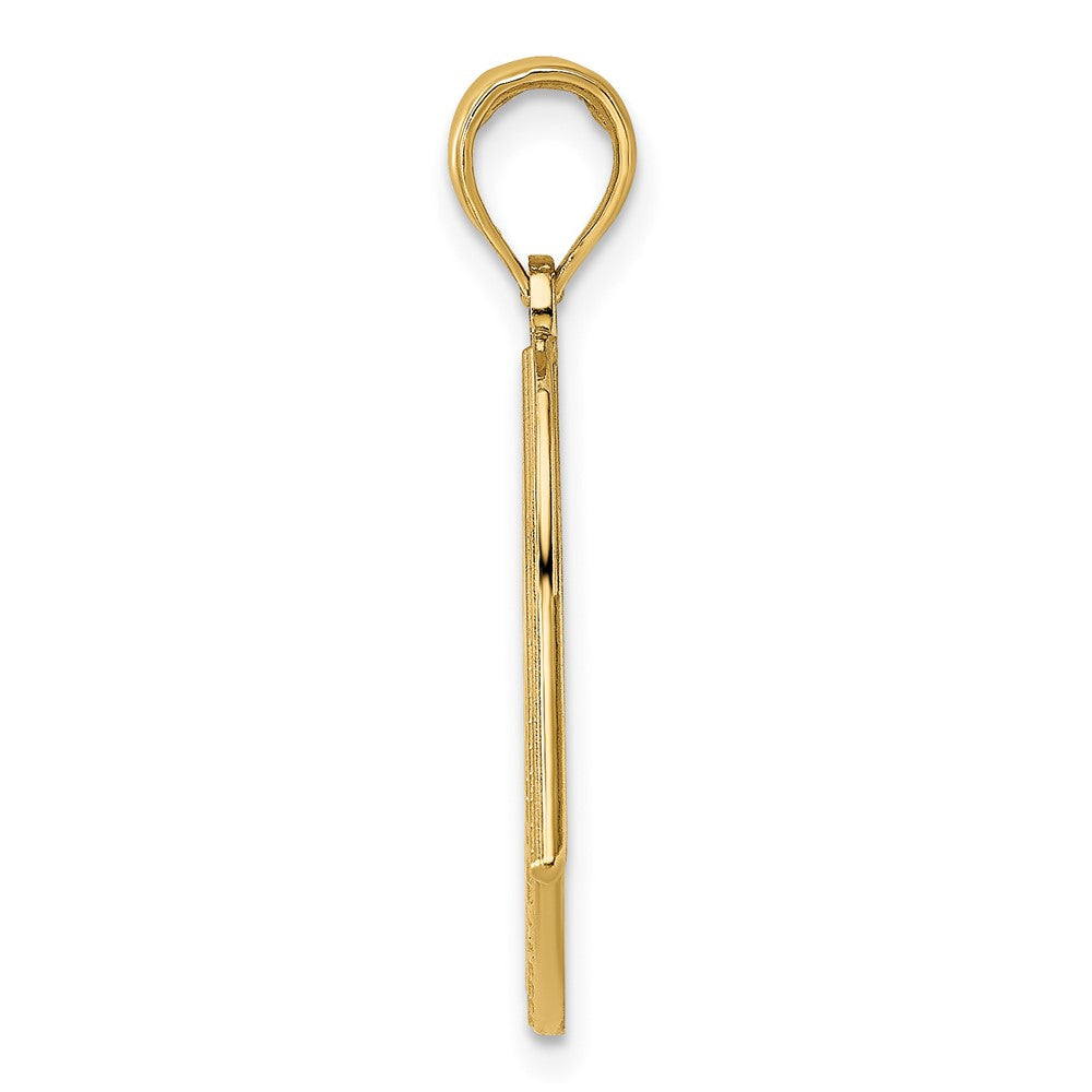 10k Yellow w/Rhodium 18.6 mm  American Flag Charm (1.63 grams)