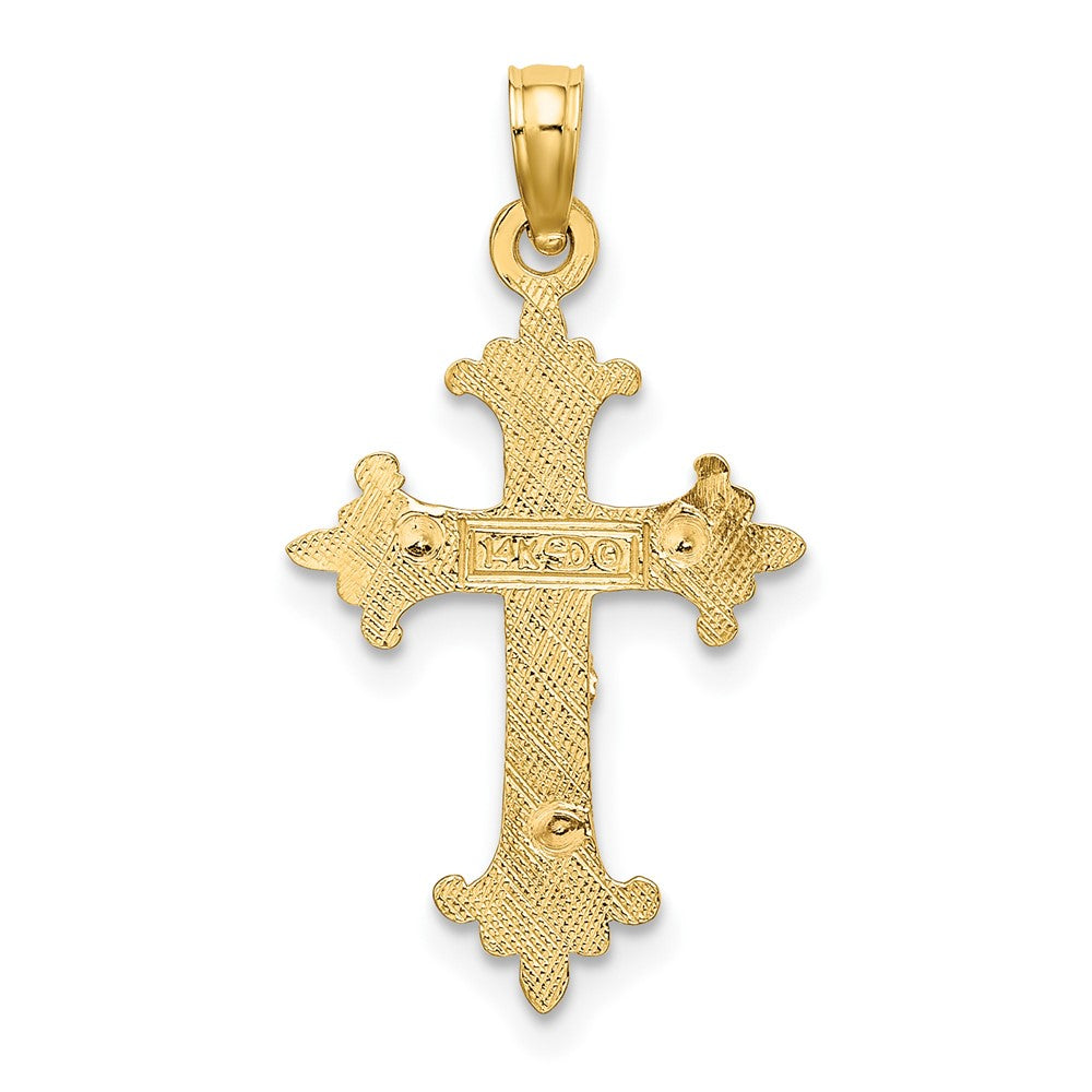 10k Two-tone 15 mm Two-Tone Jesus Crucifix Charm (0.82 grams)