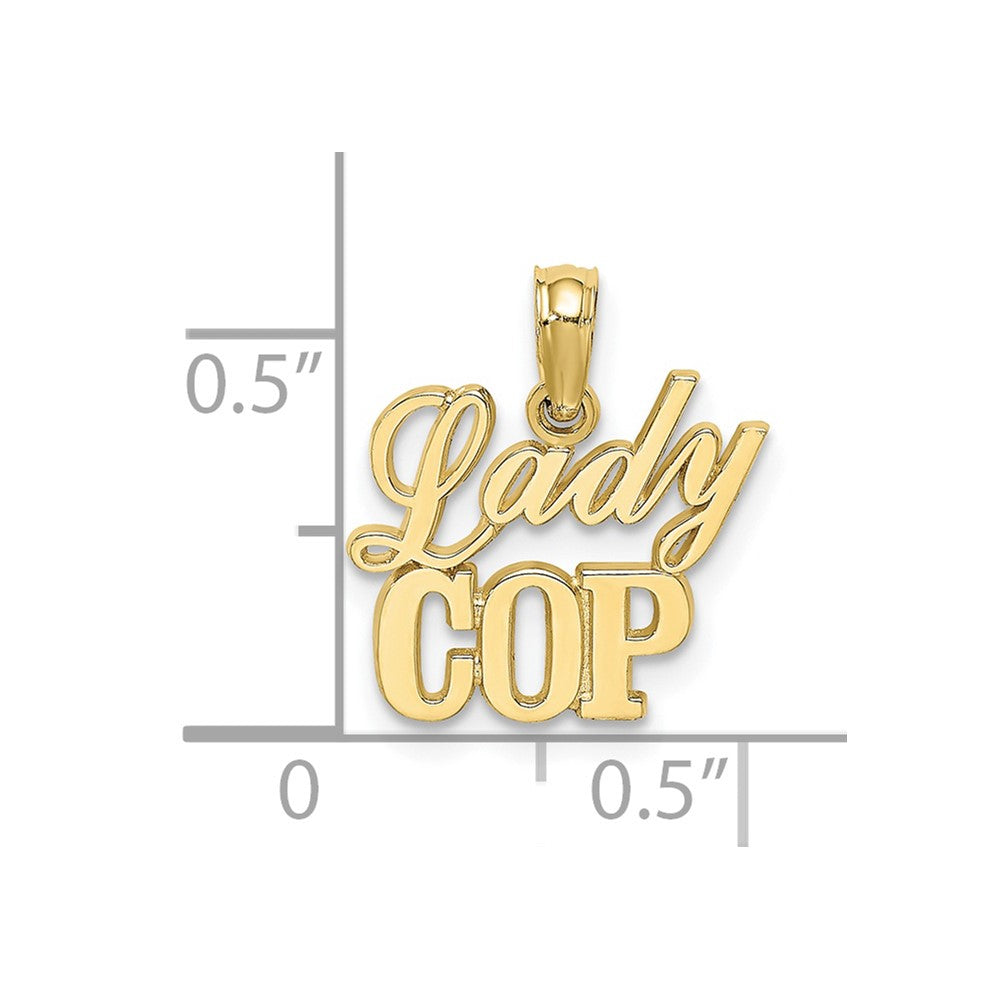 10k Yellow Gold 14.3 mm LADY COP Charm (0.66 grams)