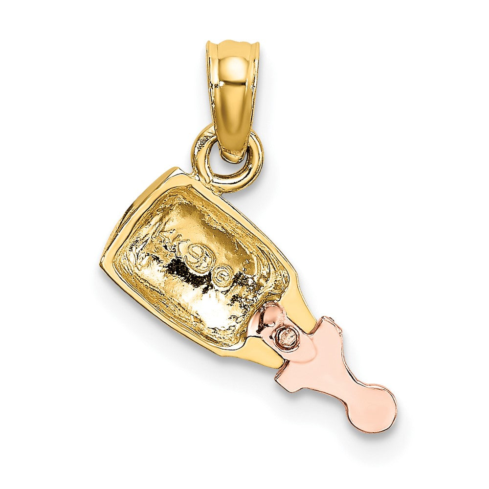 10k Two-tone 11.5 mm Two-Tone Baby Bottle Charm (0.74 grams)